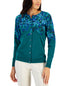 Karen Scott Womens Brushstroke Cardigan